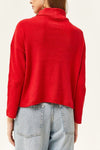 Zip-Up High Neck Brushed Sweater
