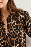 Leopard Print Draped Viscose Shirt