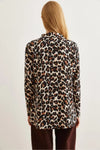 Leopard Print Draped Viscose Shirt