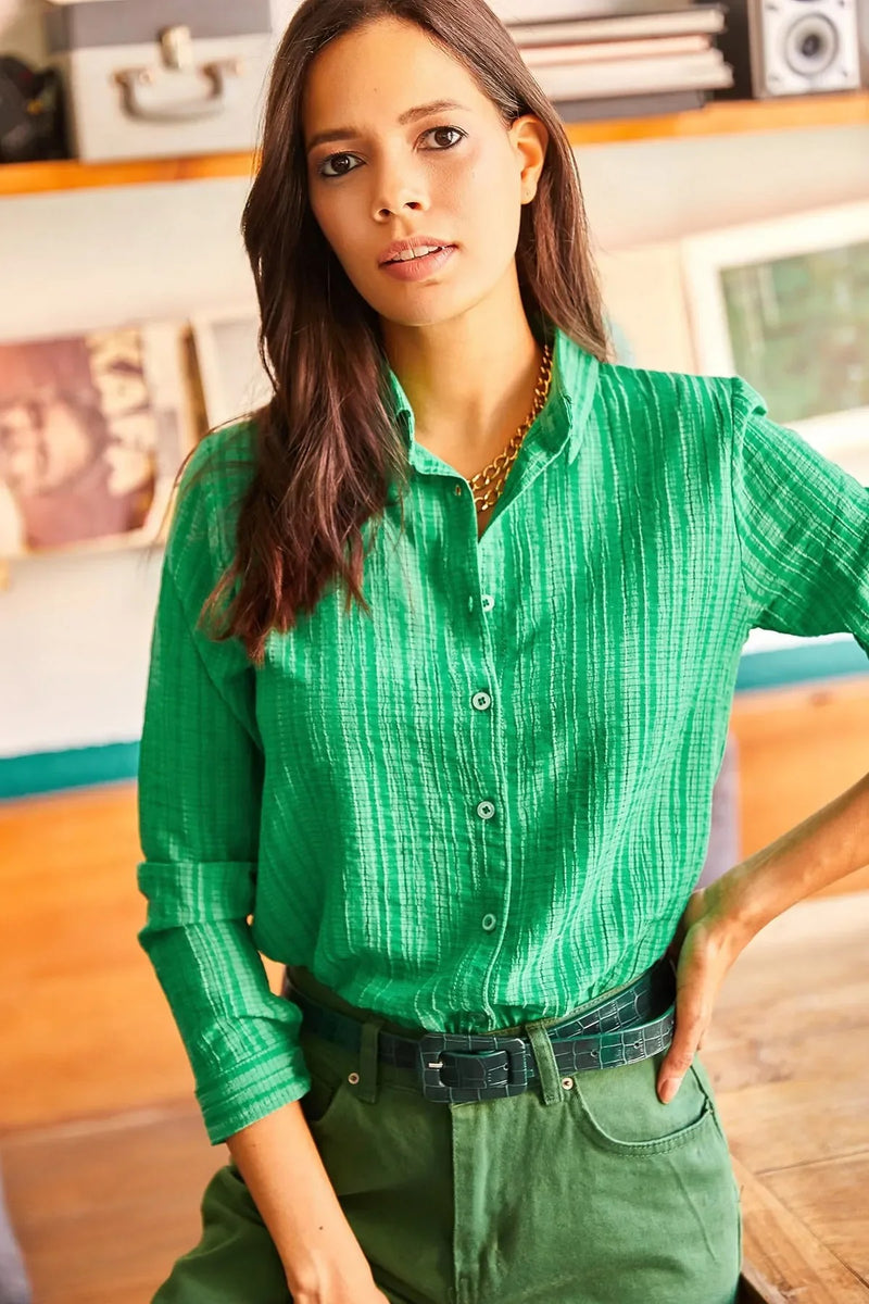 Jacquard Textured Woven Shirt