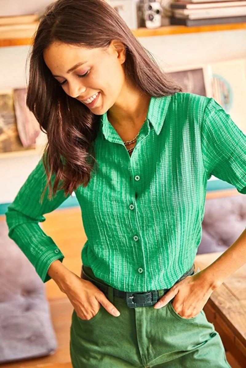 Jacquard Textured Woven Shirt