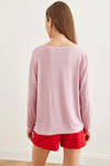 Crew Neck Draped Batwing Viscose Blouse