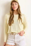 Crew Neck Draped Batwing Viscose Blouse