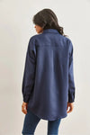 Sequin-Embellished Wool-Effect Oversized Winter Shirt