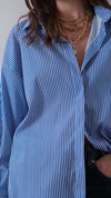 Oversized Poplin Shirt with Hidden Placket