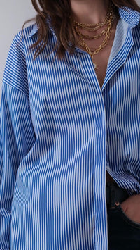 Oversized Poplin Shirt with Hidden Placket