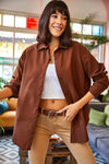 Oversized Poplin Shirt with Hidden Placket