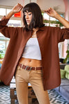 Oversized Poplin Shirt with Hidden Placket