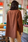 Oversized Poplin Shirt with Hidden Placket