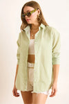 Oversized Poplin Shirt with Hidden Placket