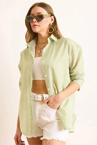 Oversized Poplin Shirt with Hidden Placket
