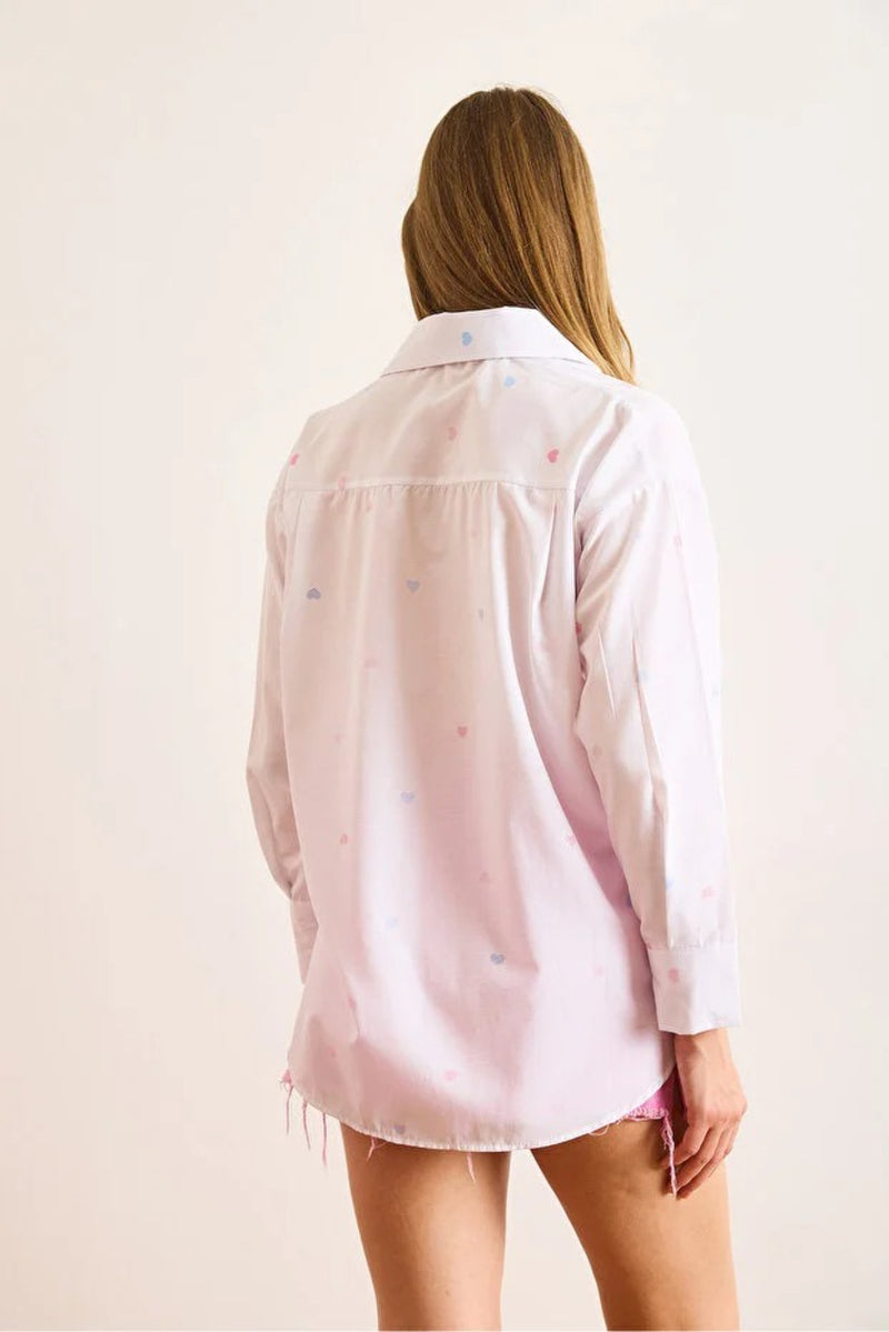 Oversized Poplin Shirt with Hidden Placket