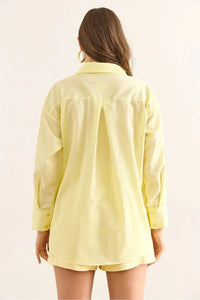 Oversized Poplin Shirt with Hidden Placket
