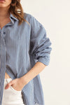 Oversized Poplin Shirt with Hidden Placket