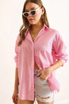 Oversized Poplin Shirt with Hidden Placket