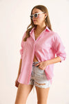 Oversized Poplin Shirt with Hidden Placket