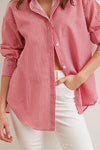 Oversized Poplin Shirt with Hidden Placket