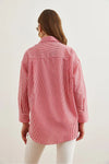 Oversized Poplin Shirt with Hidden Placket