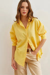 Oversized Poplin Shirt with Hidden Placket
