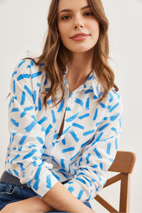 Cuffed Linen-Blend Shirt