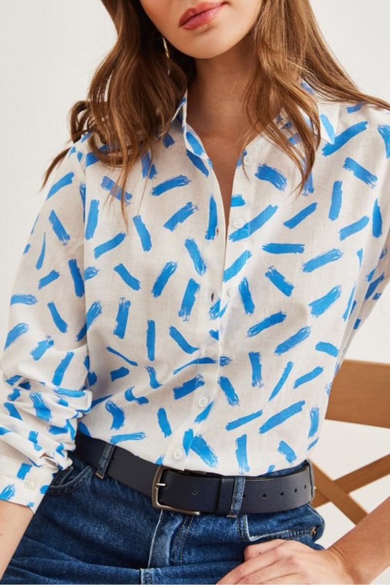 Cuffed Linen-Blend Shirt
