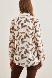 Cuffed Linen-Blend Shirt