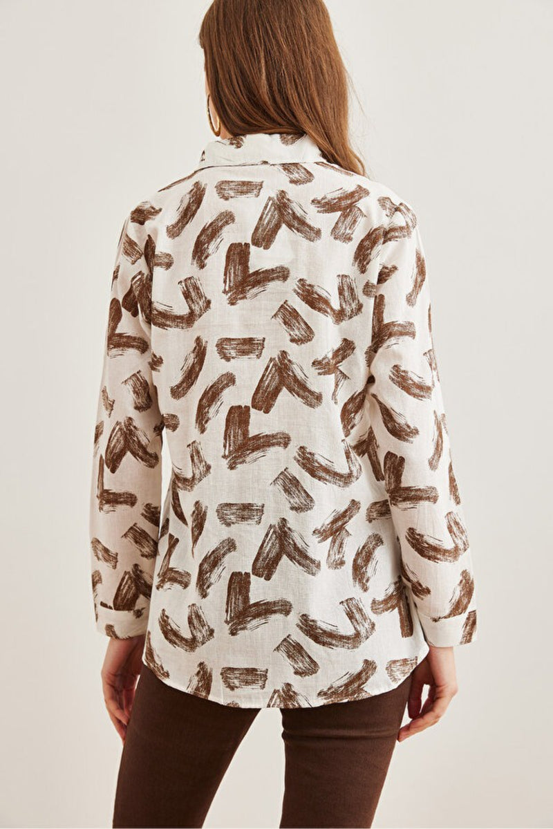 Cuffed Linen-Blend Shirt
