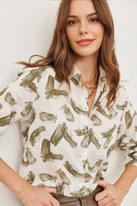 Cuffed Linen-Blend Shirt