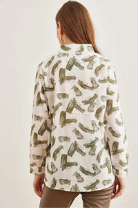 Cuffed Linen-Blend Shirt