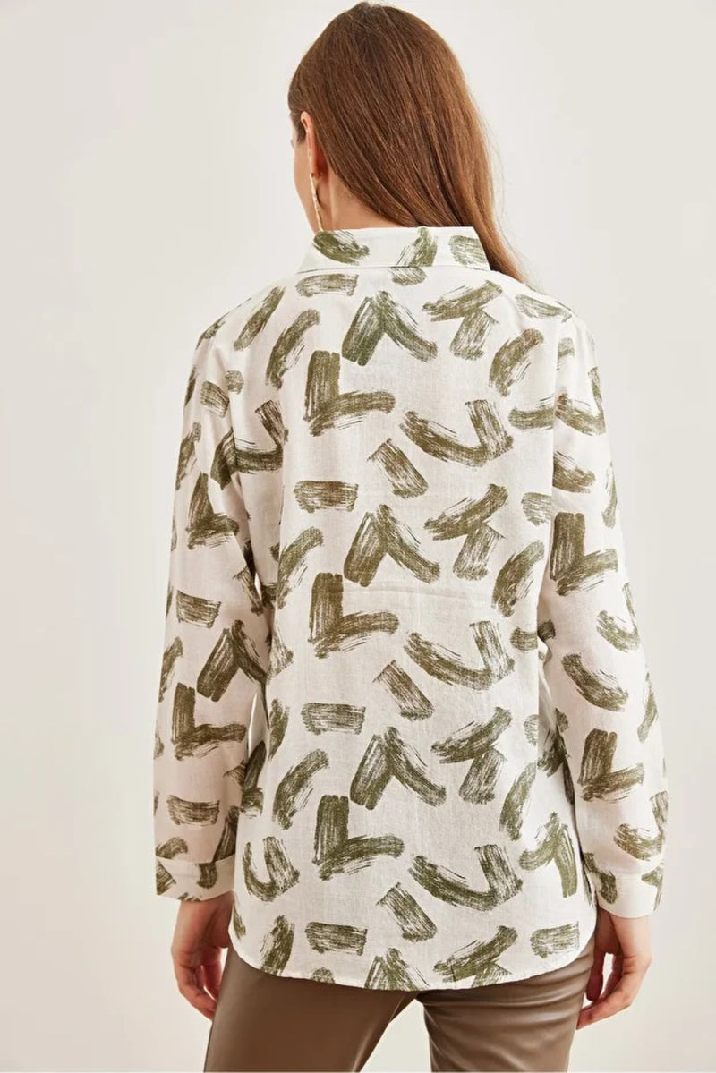 Cuffed Linen-Blend Shirt