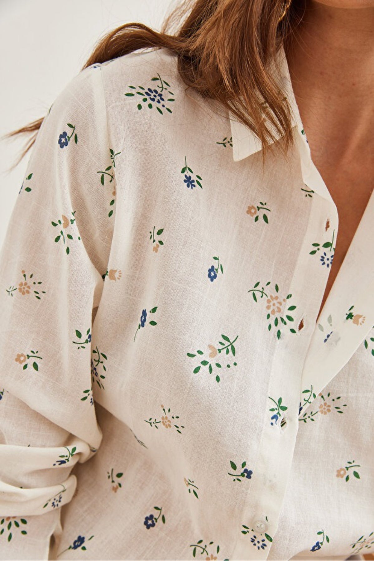 Cuffed Linen-Blend Shirt