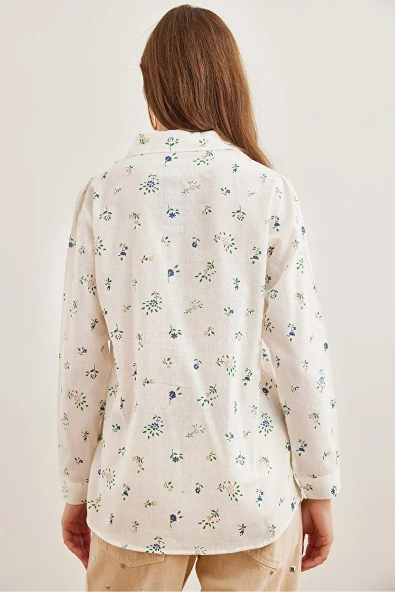 Cuffed Linen-Blend Shirt