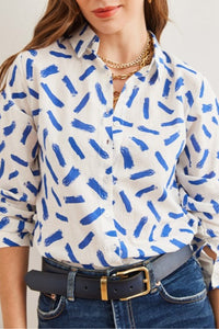 Cuffed Linen-Blend Shirt