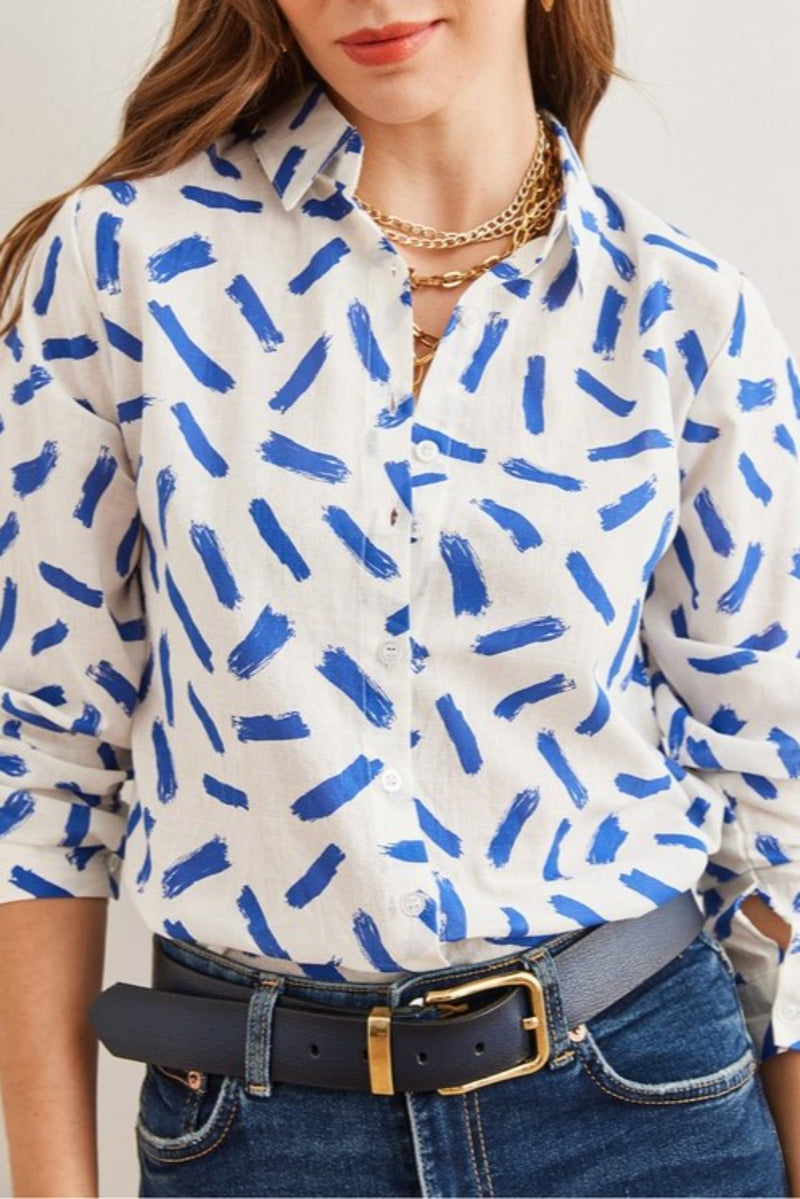 Cuffed Linen-Blend Shirt