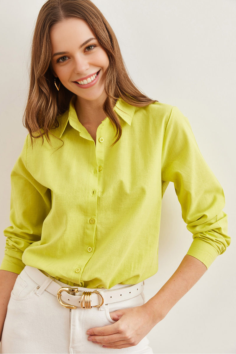 Cuffed Linen-Blend Shirt