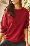 Basic Soft-Textured Oversized Sweatshirt