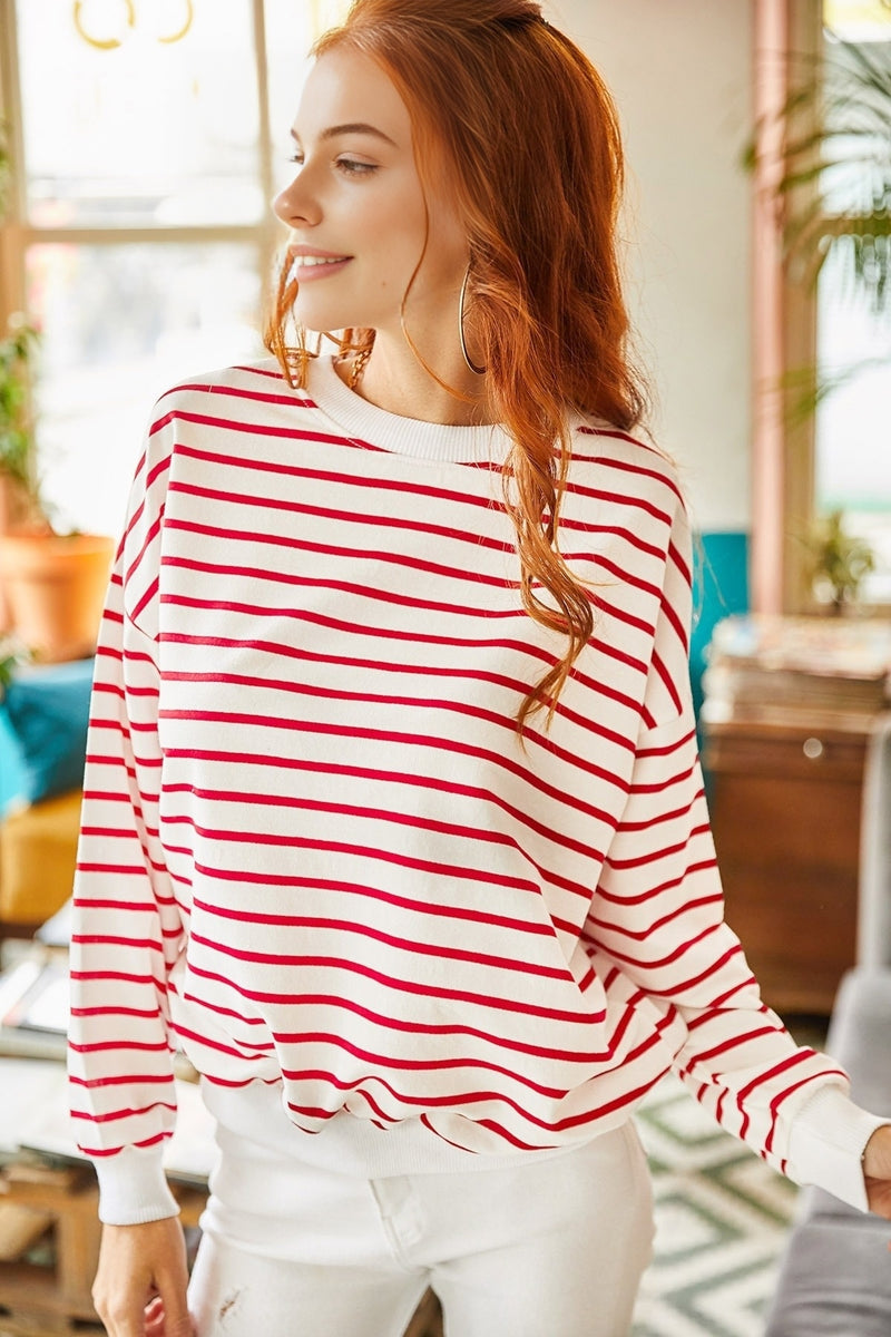 Basic Soft-Textured Oversized Sweatshirt