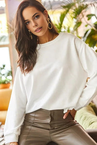 Basic Soft-Textured Oversized Sweatshirt