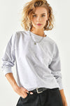Basic Soft-Textured Oversized Sweatshirt