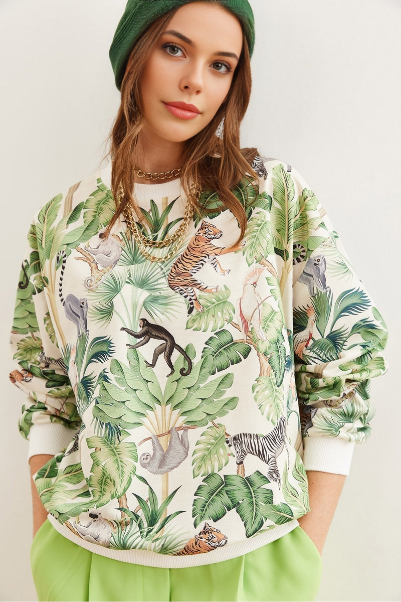 Basic Soft-Textured Oversized Sweatshirt