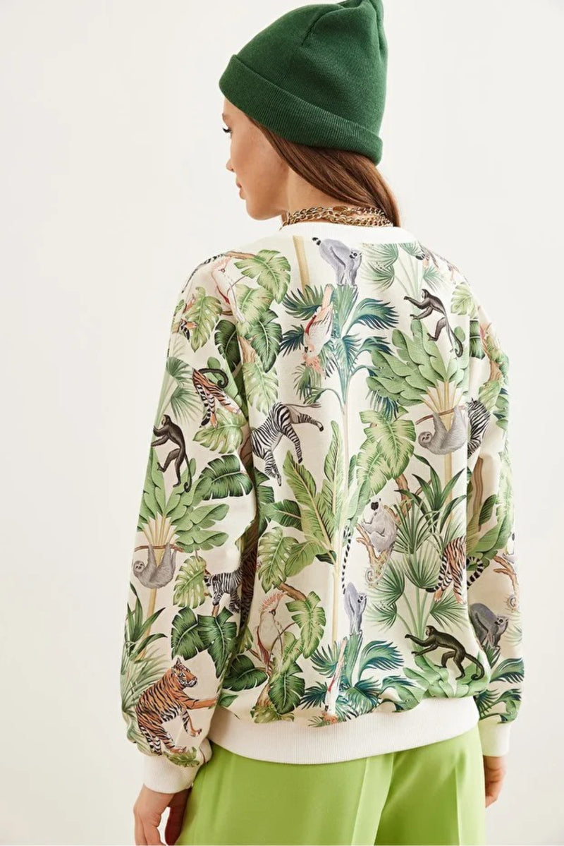 Basic Soft-Textured Oversized Sweatshirt