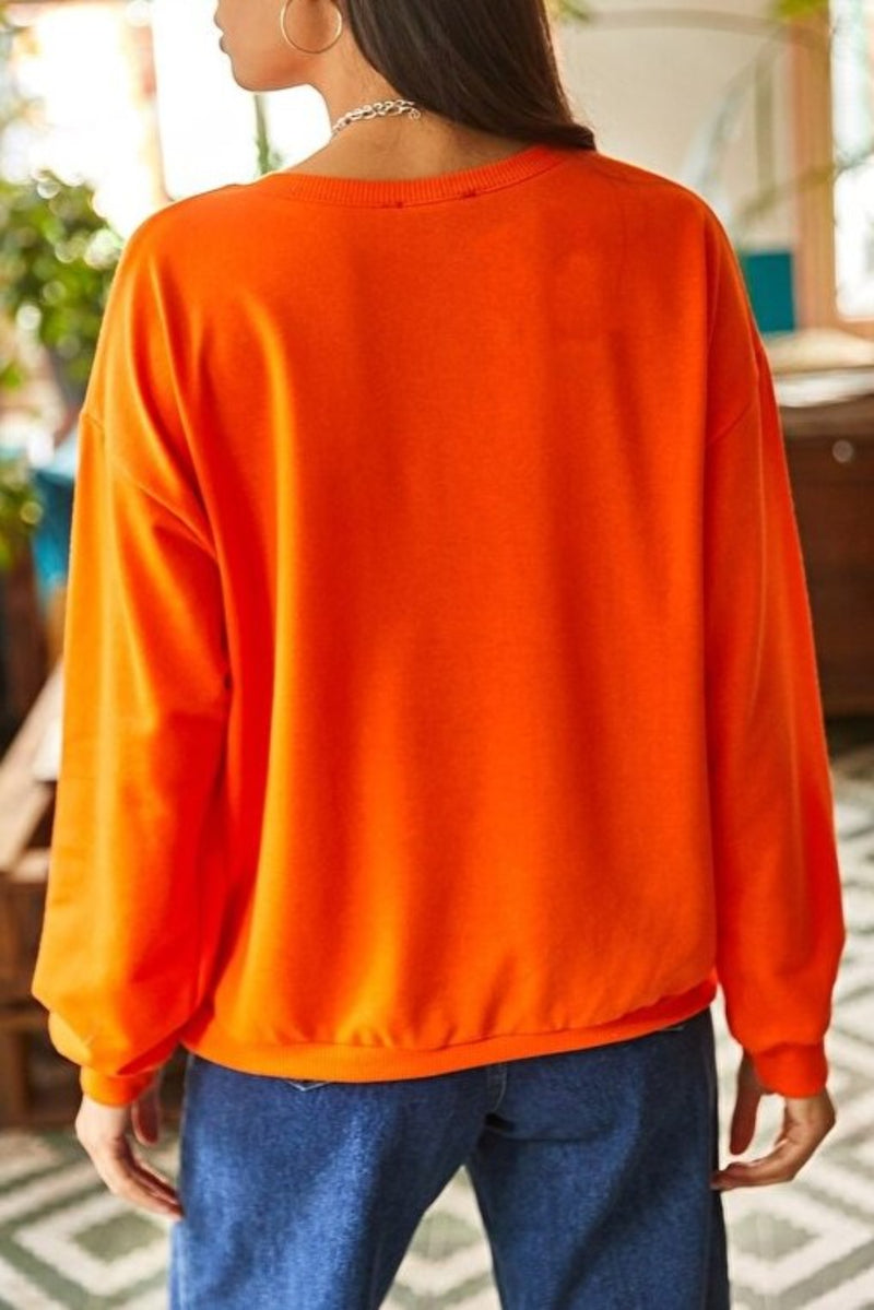 Basic Soft-Textured Oversized Sweatshirt