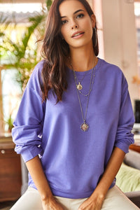 Basic Soft-Textured Oversized Sweatshirt