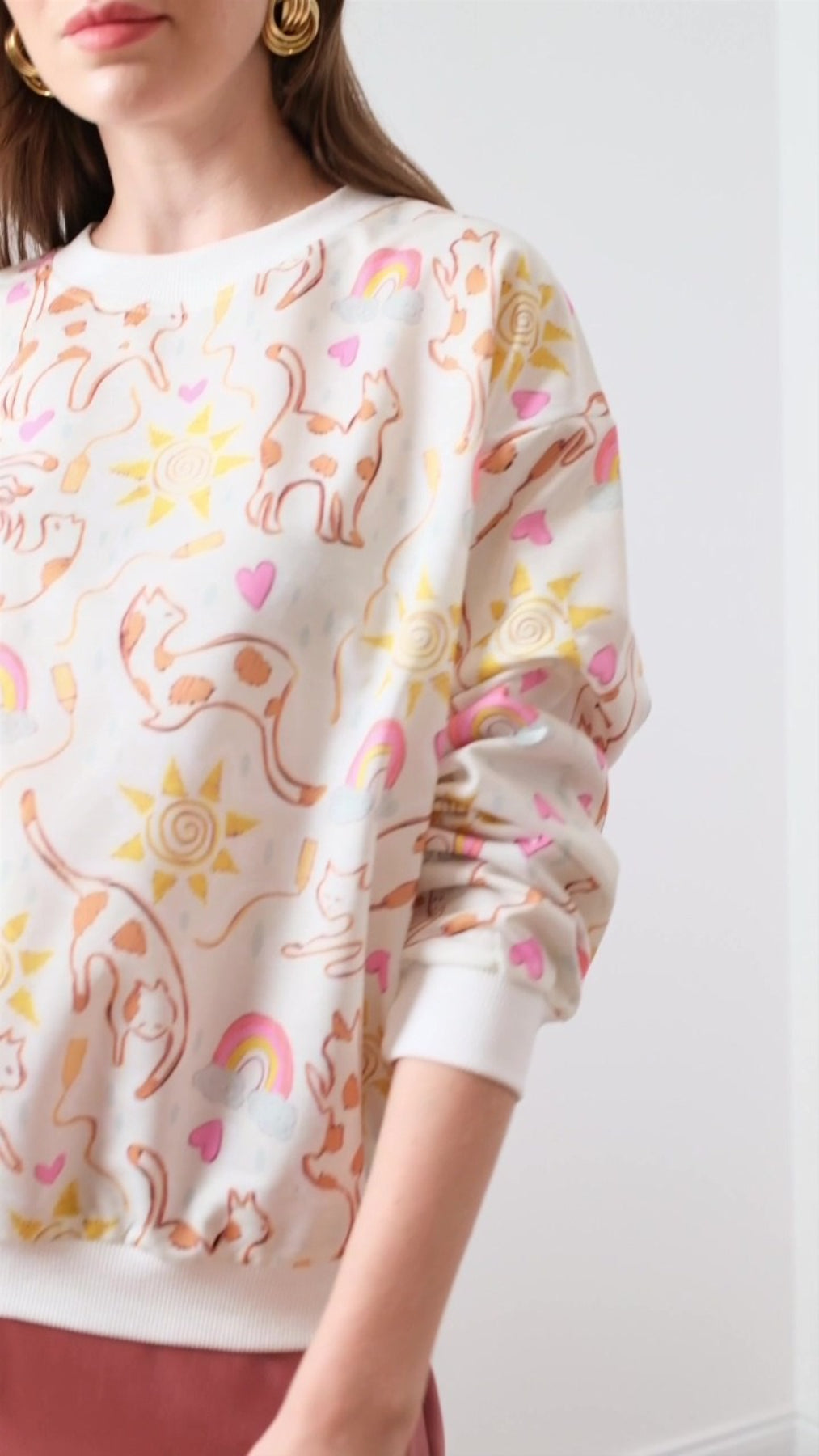 Basic Soft-Textured Oversized Sweatshirt