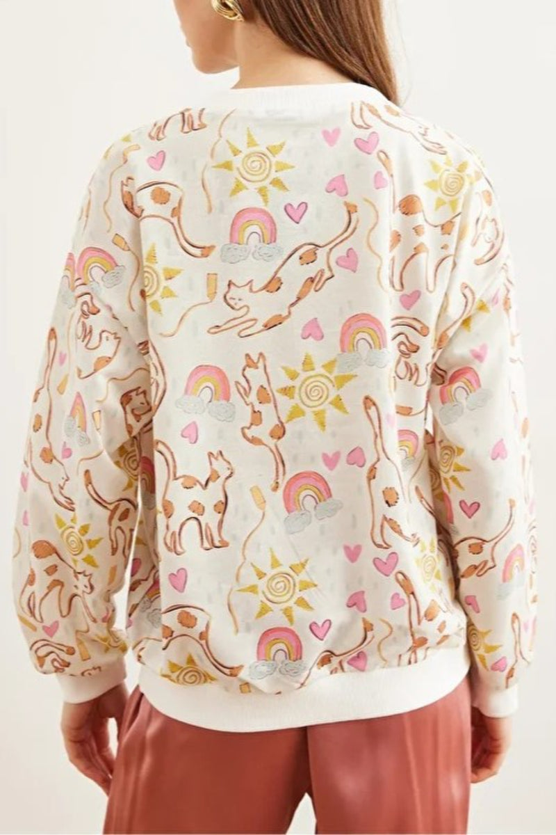 Basic Soft-Textured Oversized Sweatshirt