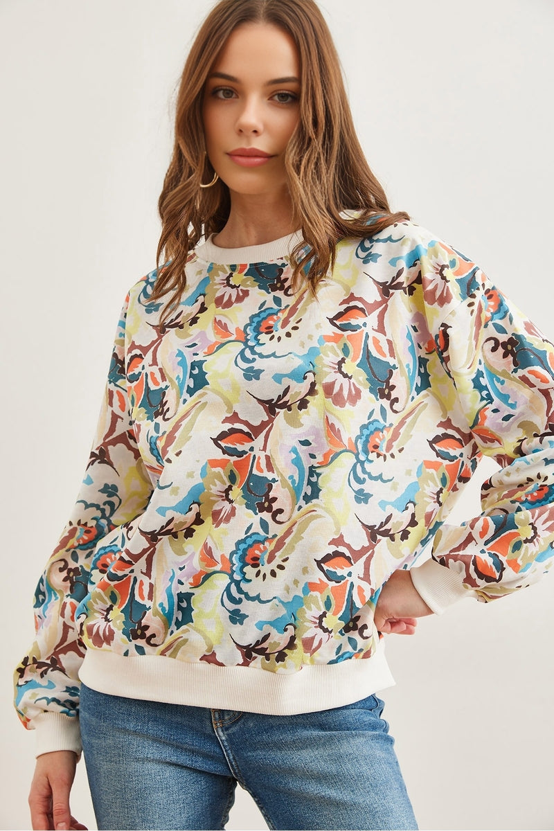 Basic Soft-Textured Oversized Sweatshirt