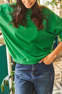 Basic Soft-Textured Oversized Sweatshirt