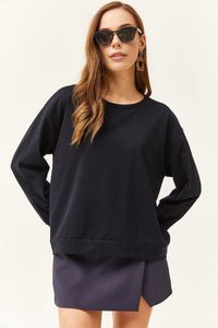 Basic Soft-Textured Oversized Sweatshirt