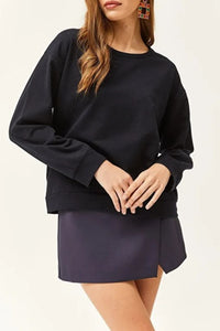 Basic Soft-Textured Oversized Sweatshirt