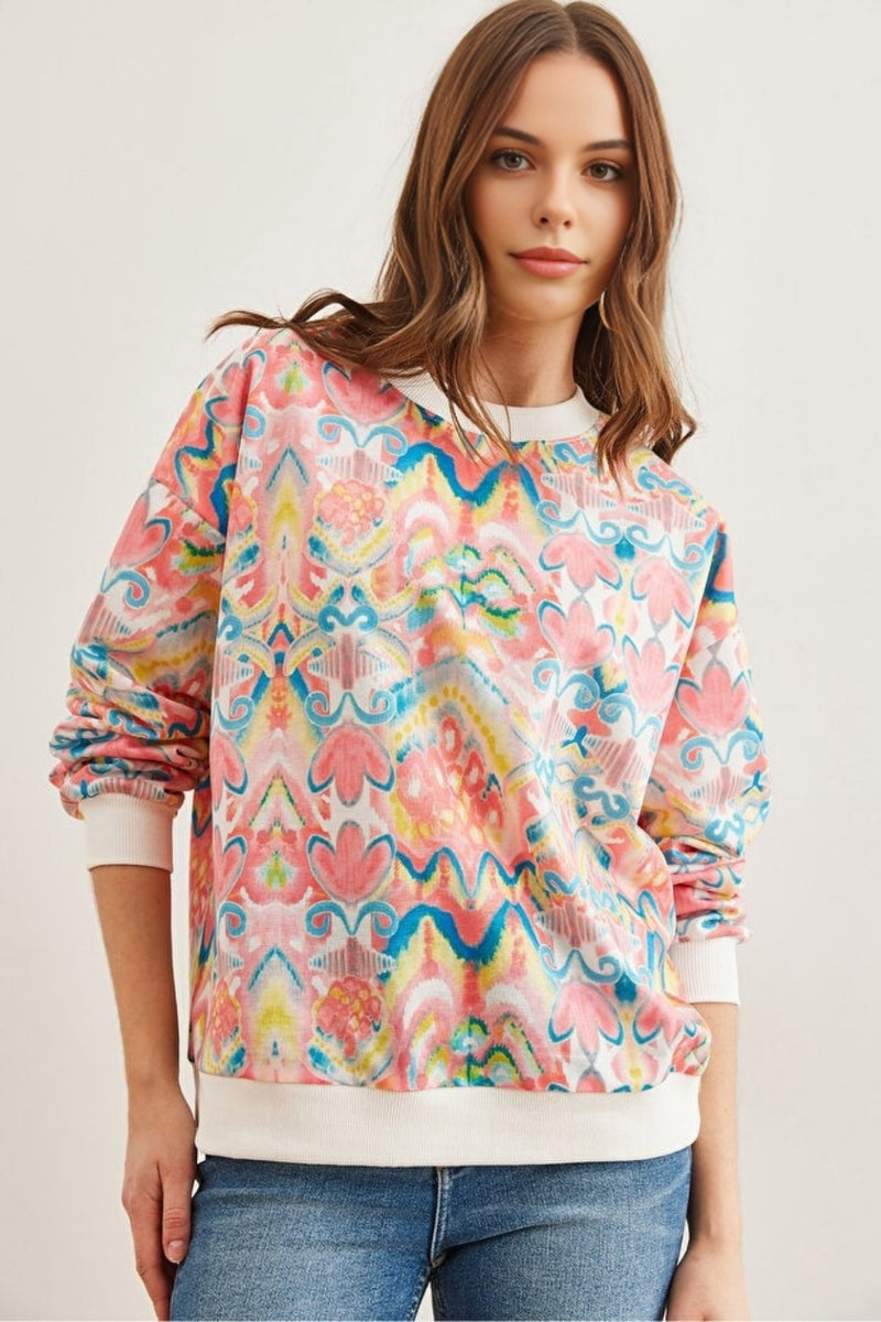 Basic Soft-Textured Oversized Sweatshirt